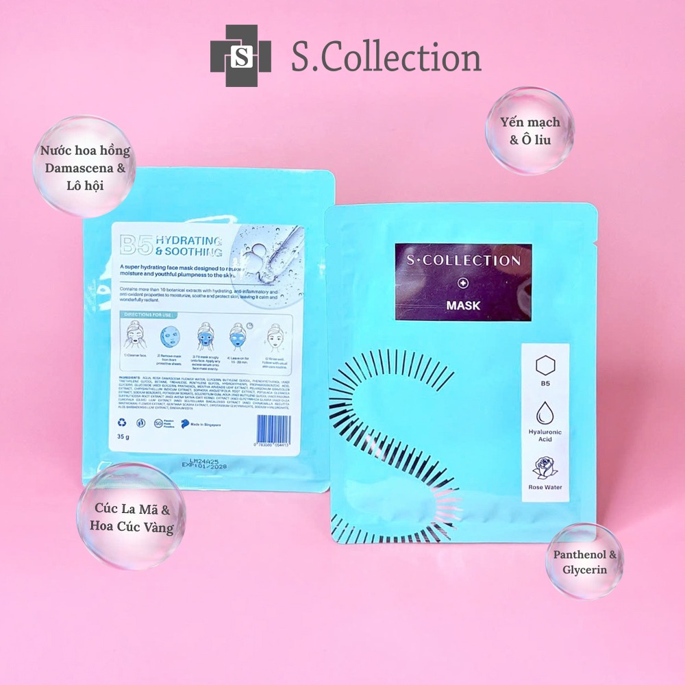 Mặt nạ dưỡng ẩm và làm dịu da S.Collection Mark B5 Hydrating & Soothing